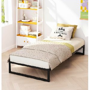 Cama Solteiro Robusta Aço Ferro Tamanho Padrão 78cmx188cm Cor Preto Estilo Industrial Cs-02