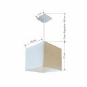 Ver imagem 2 de Lustre Pendente Quadrado Vivare Md-4058 Cúpula em Tecido 21/25x25cm - Bivolt Linho Bege 127/220v
