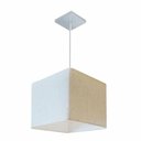 Ver imagem 1 de Lustre Pendente Quadrado Vivare Md-4058 Cúpula em Tecido 21/25x25cm - Bivolt Linho Bege 127/220v