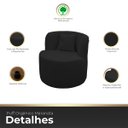 Ver imagem 3 de Kit 2 Poltronas com Sofá Curvo 2 Lugares Feijão Forma Orgânica 1,50 Bouclé Maranata