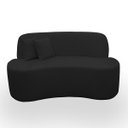 Ver imagem 6 de Kit 2 Poltronas com Sofá Curvo 2 Lugares Feijão Forma Orgânica 1,50 Bouclé Maranata