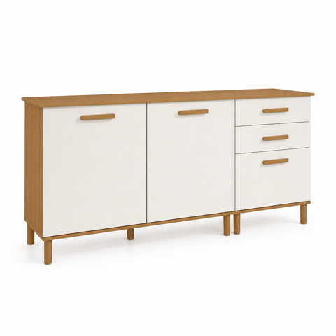 Balcão Buffet Dubai 2 Portas 3 Gavetas Cinamomo Off White Formimóveis