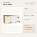 Ver imagem 4 de Balcão Buffet Dubai 2 Portas 3 Gavetas Cinamomo Off White Formimóveis