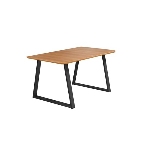 Mesa Londres 4 Lugares 1200x900 Pés Preto Fosco Tampo Madeira