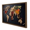 Quadro Decorativo Mapa Mundo Especiarias em Moldura Caixa Tacolado Moldura Trad 1cm Madeira Escura C - 1