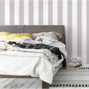 Ver imagem 2 de Papel de Parede Listrado Bege e Branco - 3,30x0,50m