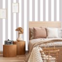 Ver imagem 3 de Papel de Parede Listrado Bege e Branco - 3,30x0,50m
