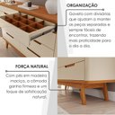 Ver mais imagens de Conjunto Guarda-Roupa 4 Portas 3 Gavetas Cômoda 8 Gavetas com Tampo MDF Lizz Off White/Cedro