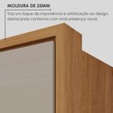 Ver imagem 7 de Conjunto Guarda-Roupa 4 Portas 3 Gavetas Cômoda 8 Gavetas com Tampo MDF Lizz Off White/Cedro