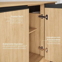 Cozinha Modulada 5 Peças 4 Aéreos 1 Balcão Nara Cabecasa Madeiramadeira - 13