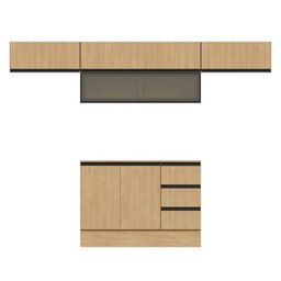 Cozinha Modulada 5 Peças 4 Aéreos 1 Balcão Nara Cabecasa Madeiramadeira - 3