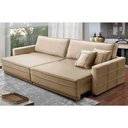 Ver imagem 1 de Sofá Retrátil e Reclinável 2,30m Karina Veludo Bege Madelina Decor