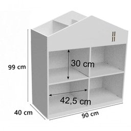 Organizador Casinha Nara 100%mdf Quarto Brinquedos - 2