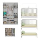 Ver imagem 5 de Quarto de Bebê Completo com Berço Americano 3 em 1 Realeza Multimóveis Mp4583 Branco