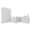 Ver imagem 2 de Quarto de Bebê Completo com Berço Americano 3 em 1 Realeza Multimóveis Mp4583 Branco