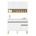 Ver imagem 1 de Conjunto de Armarios Modulados Line com 6 Portas e 1 Gaveta Supremo/freijo
