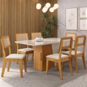 Ver imagem 2 de Kit Mesa de Jantar Harmonia com 6 Cadeiras Bella em Boucle