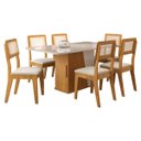 Ver imagem 1 de Kit Mesa de Jantar Harmonia com 6 Cadeiras Bella em Boucle