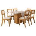 Ver imagem 1 de Kit Mesa de Jantar Harmonia com 6 Cadeiras Bella em Boucle