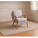 Ver imagem 5 de Kit 2 Poltronas Decorativa Mona Luxo Linho Cinza Claro e Base Madeira Maciça