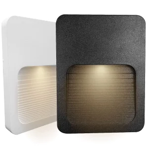 Balizador Embutir Lâmpada Led Parede 12cm 2w Preto - Branco Quente