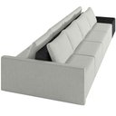 Ver imagem 7 de Sofá Ilha Modular para Sala 432cm com Puff Dublin K01 Linho Cinza e Sintético Preto - Lyam Decor