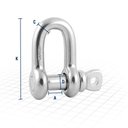 Ver imagem 2 de Manilha Reta Para Cabo de Aço 1/2" Aço Inox - Vonder