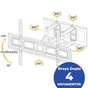 Ver imagem 5 de Suporte Articulado Tv 37 a 80 de Parede Sav-4600 Aquário