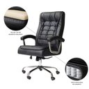 Ver imagem 2 de Cadeira Escritório Miami Preta Reclinável Presidente Molas Ensacadas Pillow Top Duplo Luvinco