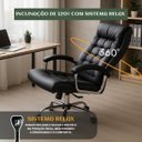 Ver imagem 5 de Cadeira Escritório Miami Preta Reclinável Presidente Molas Ensacadas Pillow Top Duplo Luvinco