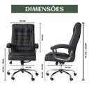 Ver imagem 7 de Cadeira Escritório Miami Preta Reclinável Presidente Molas Ensacadas Pillow Top Duplo Luvinco