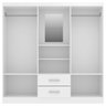 Guarda-Roupa Casal Capelinha 4 Portas 2 Gavetas com Espelho Branco - Evidencia Móveis - 3