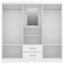 Ver imagem 3 de Guarda-Roupa Casal Capelinha 4 Portas 2 Gavetas com Espelho Branco - Evidencia Móveis