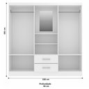 Ver imagem 4 de Guarda-Roupa Casal Capelinha 4 Portas 2 Gavetas com Espelho Branco - Evidencia Móveis