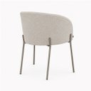 Ver imagem 2 de Poltrona Atena Base Fixa em Metal Cinza Lisa Zari Decor: Linho Nude