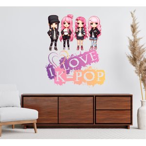 Adesivo de Parede K-pop - I Love Kpop Adesivos Teen