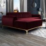 Sofá 265cm 4 Lugares Chaise Molino Veludo Marsala - 4