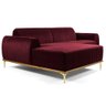 Sofá 265cm 4 Lugares Chaise Molino Veludo Marsala - 1