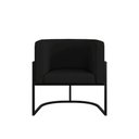Ver imagem 3 de Poltrona Corino Decorativa Lua Recepção Base Ferro Black Cor:preto