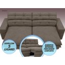 Ver imagem 3 de Sofá Pegasus 2,50m Assento Retrátil e Reclinável Velosuede - Netsofas - Marrom