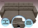 Ver imagem 3 de Sofá Pegasus 2,50m Assento Retrátil e Reclinável Velosuede - Netsofas - Marrom