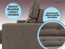 Ver imagem 6 de Sofá Pegasus 2,50m Assento Retrátil e Reclinável Velosuede - Netsofas - Marrom