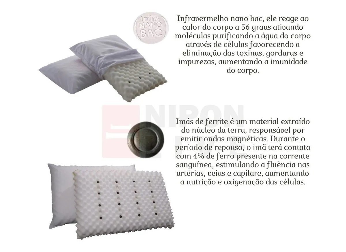 Travesseiro Anti Ronco Magnetico Alivia Dor Ortopedico Cor:Branco - 3