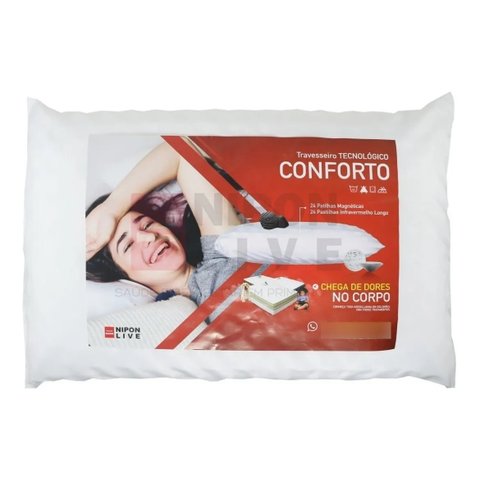 Travesseiro Anti Ronco Magnetico Alivia Dor Ortopedico Cor:Branco