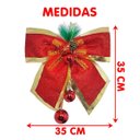 Ver imagem 2 de Enfeite Laços Natalino com Bolas Pendente Vermelho Kit 2pçs