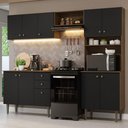 Ver imagem 1 de Armário de Cozinha Compacta 235cm Rustic/preto Gourmet Madesa 01 Rustic/preto