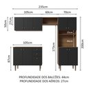 Ver mais imagens de Armário de Cozinha Compacta 235cm Rustic/preto Gourmet Madesa 01 Rustic/preto