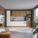 Ver imagem 1 de Cozinha Modulada Celeste Kappesberg 100% Mdf Nogueira/branco 9 Peças