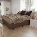 Ver imagem 2 de Base Box para Cama Casal Queen 158x198cm Bipartido Liz S05 Sintético Marrom - Mpozenato