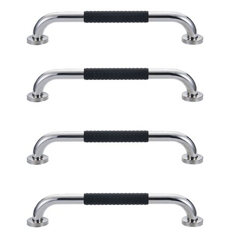 Barra de Apoio 30cm Inox Suporte Antiderrapante Banheiro Box Kit 4 unidades Idoso Deficiente Quarto 